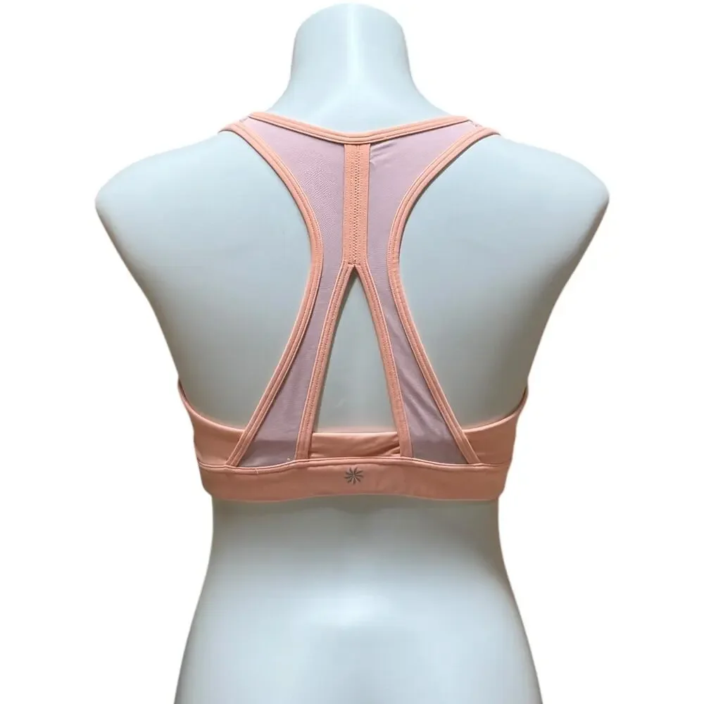 Athleta Racerback Sports Bra Peach Medium